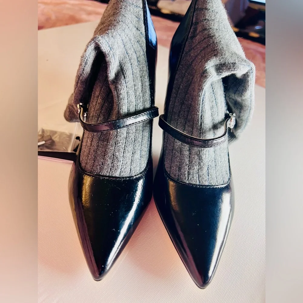 New with Tag Zara High Heel Stilletoes Sock Style Court Sock Shoes Black Sz 6👠 - Picture 9 of 9